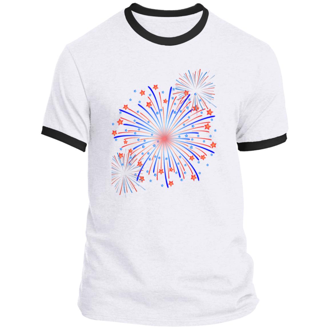 4th of July Fireworks (1) CLOSEOUT - -Ringer Tee