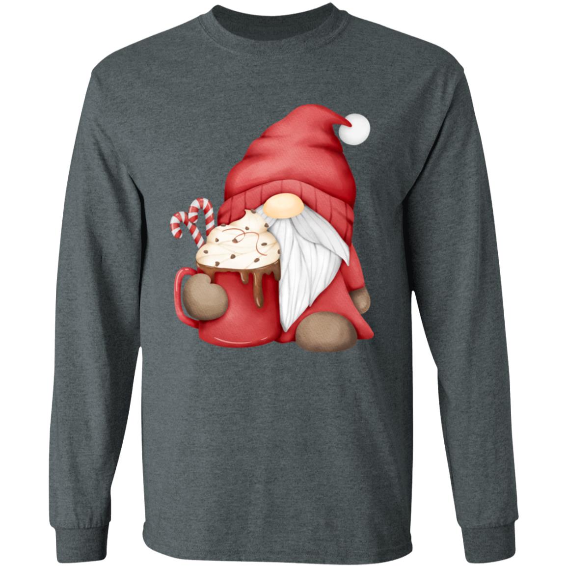 Hot Chocolate Gnome -- Long Sleeve T-Shirt 5.3 oz.