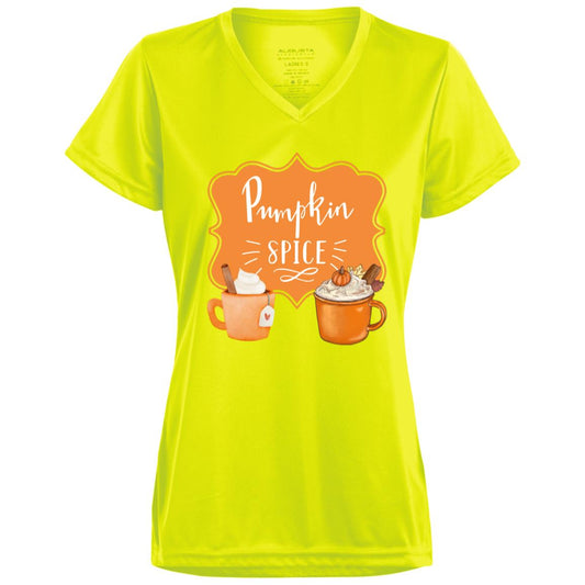 Pumpkin Spice Latte Orange -- CLOSEOUT -- Ladies’ Moisture-Wicking V-Neck Tee