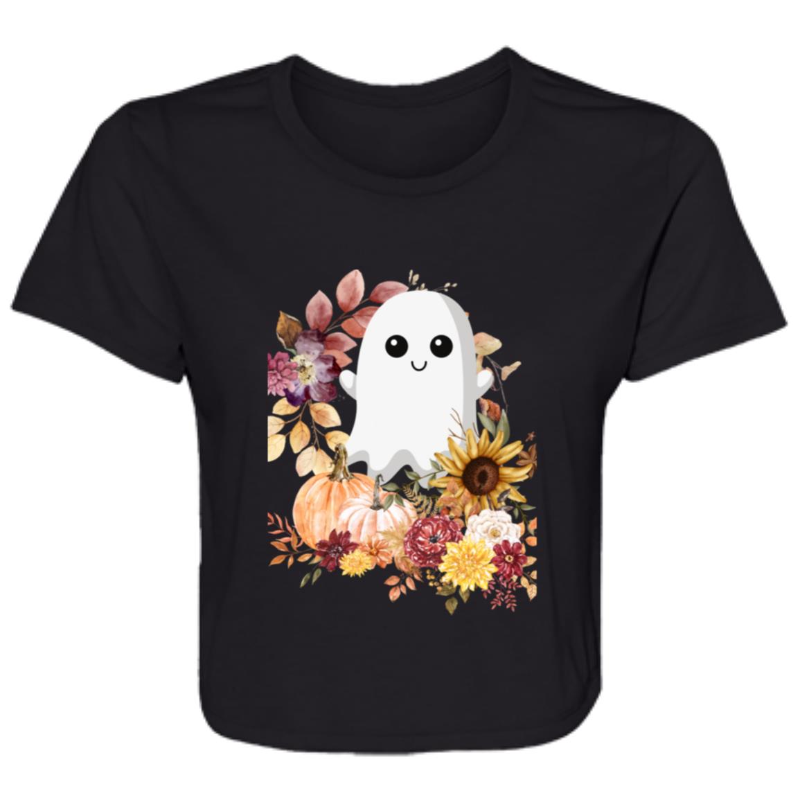 Fall Ghost -- Ladies' Flowy Cropped Tee