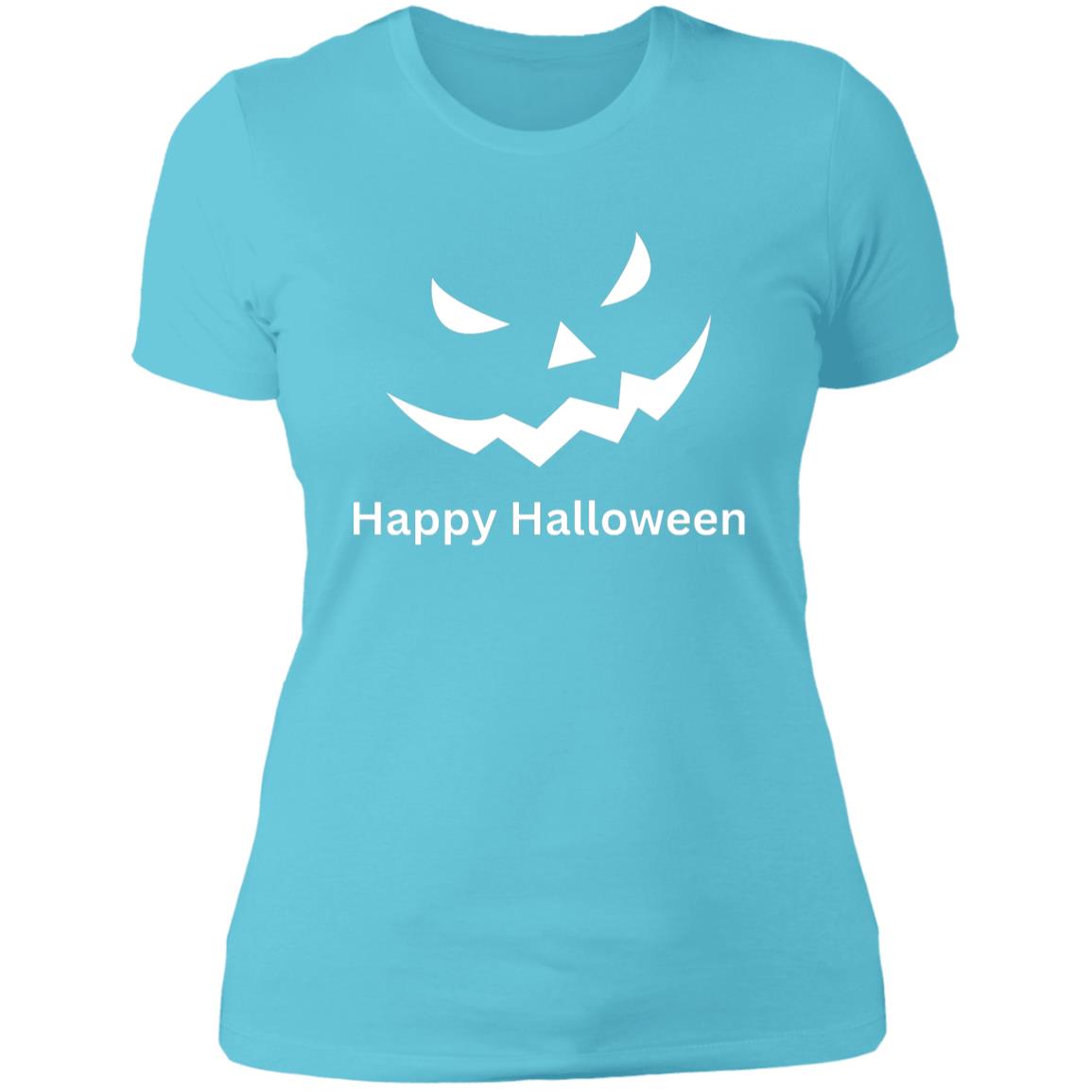 Scary Black Jack o' Lantern -- Ladies' Boyfriend T-Shirt