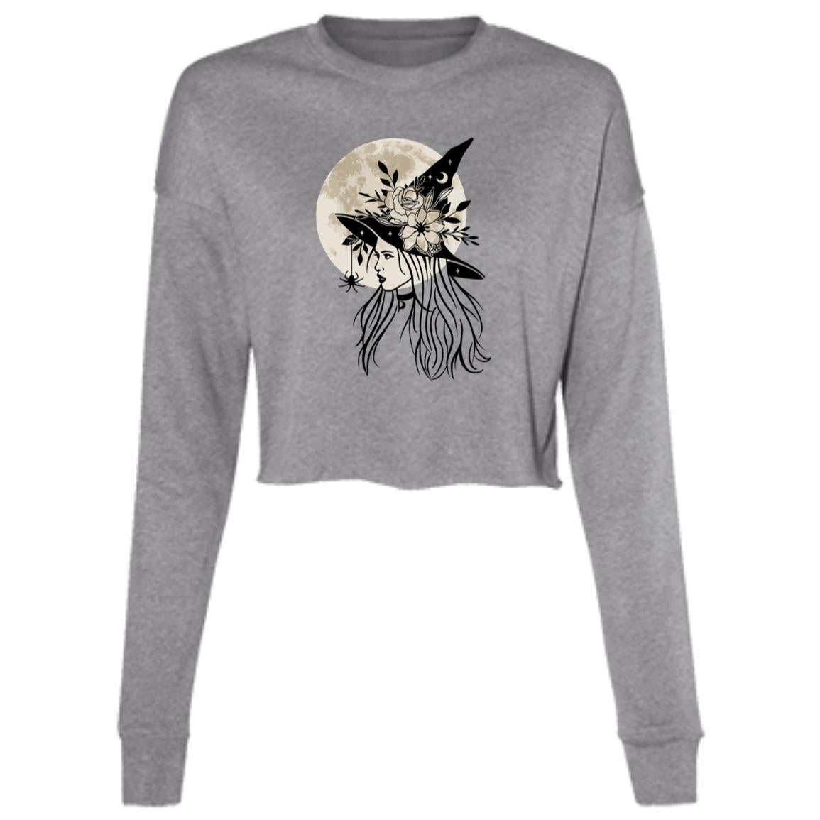 Witchy Moon -- Ladies' Cropped Fleece Crew