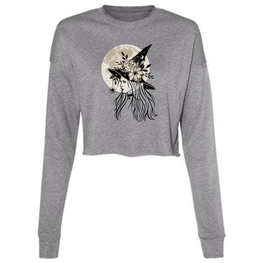 Witchy Moon -- Ladies' Cropped Fleece Crew