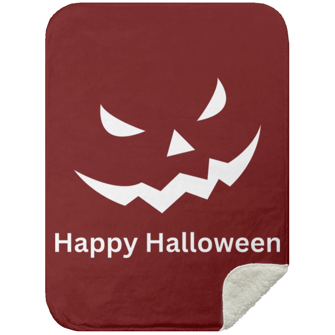 Scary Black Jack o' Lantern MSHS Premium Sherpa Blanket 30x40