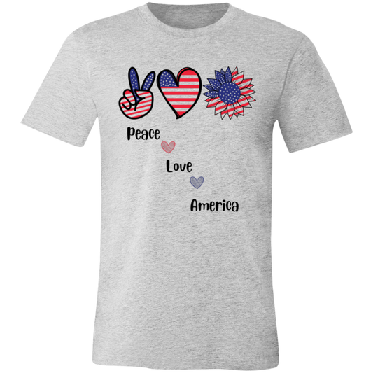 Unisex Jersey Short-Sleeve T-Shirt -- Peace Love America