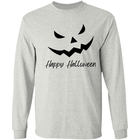 Scary Jack O Lantern Face --  LS T-Shirt 5.3 oz.