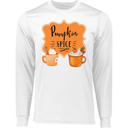 Pumpkin Spice Latte Orange Black -- CLOSEOUT -- Long Sleeve Moisture-Wicking Tee