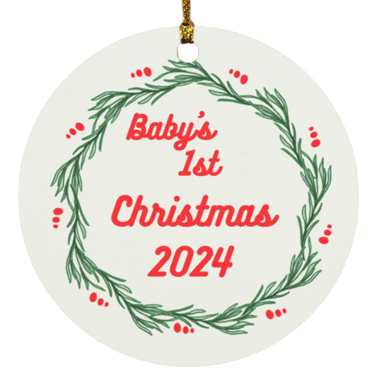 Baby's 1st Christmas wreath 2024 -- Circle Ornament