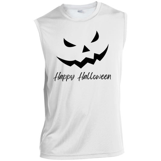 Scary Jack O Lantern Face CLOSEOUT -- Men’s Sleeveless Performance Tee