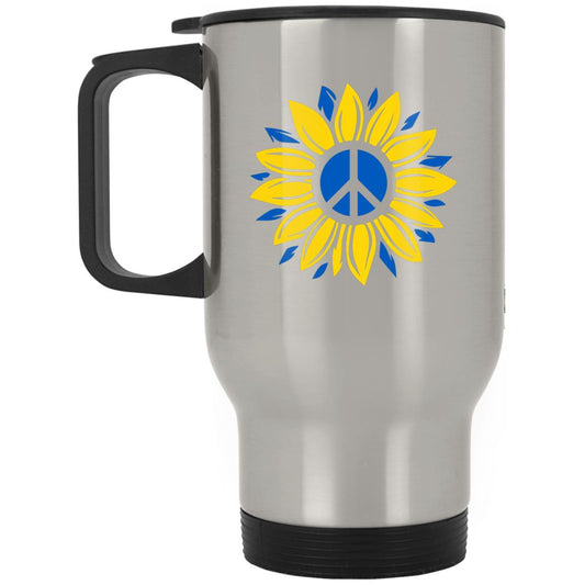 Peace flower t-shirt XP8400S Silver Stainless Travel Mug