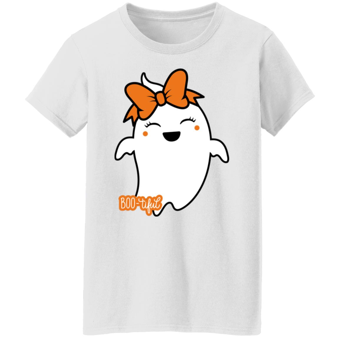 Boo-tiful Ghost with Bow G500L Ladies' 5.3 oz. T-Shirt