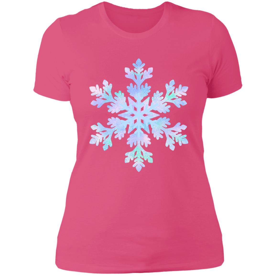 Snowflake blue and purple --  Ladies' Boyfriend T-Shirt