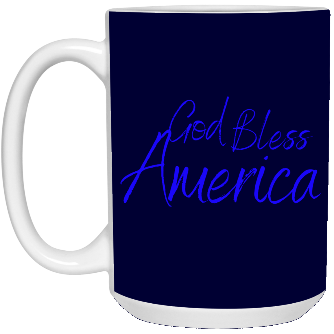 God bless America blue 21504 15 oz. White Mug