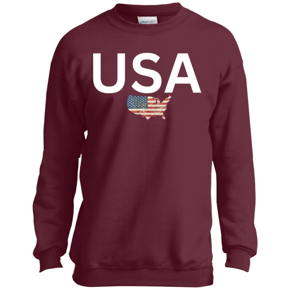 USA states flag CLOSEOUT - PC90Y Youth Crewneck Sweatshirt