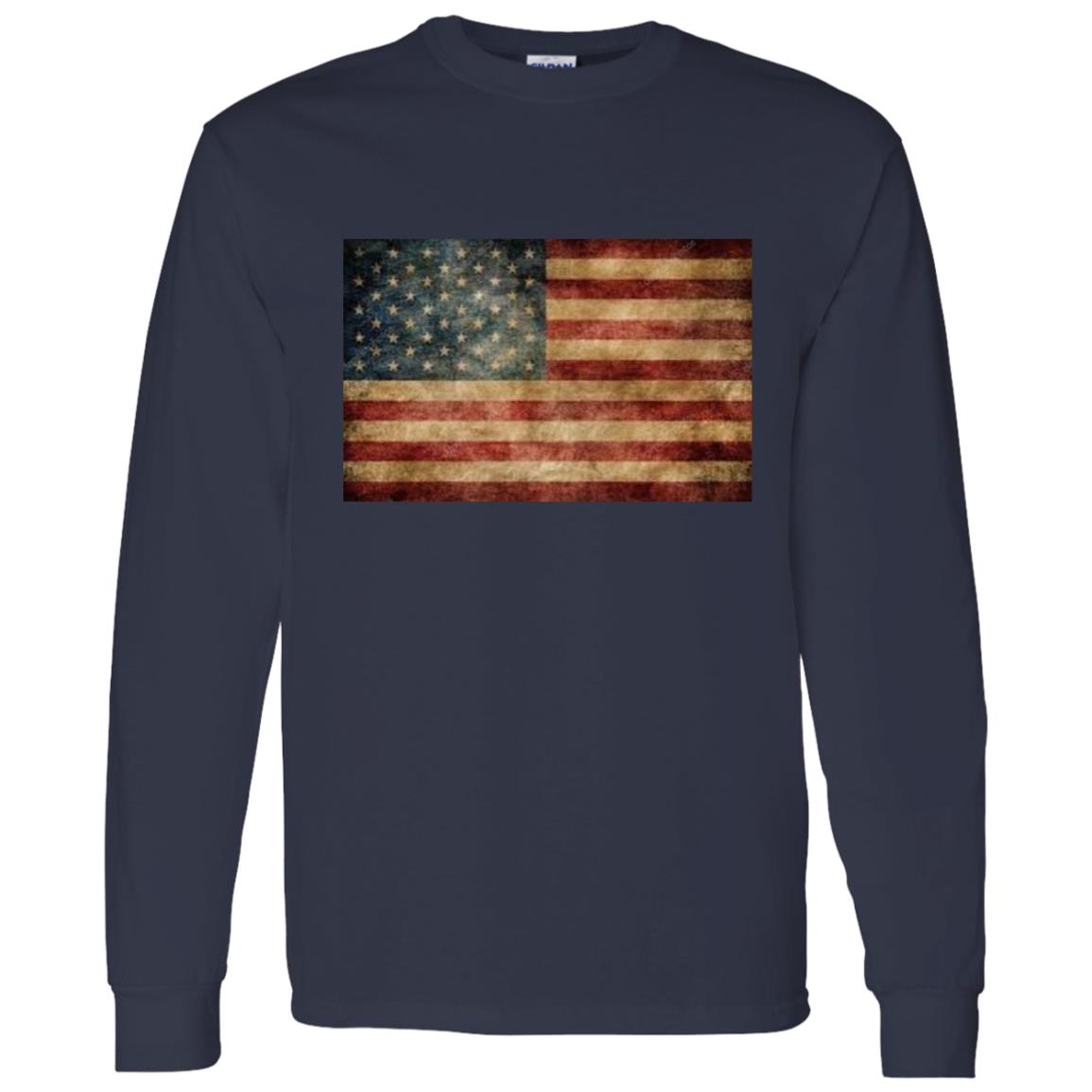 American Flag -- LS T-Shirt 5.3 oz.