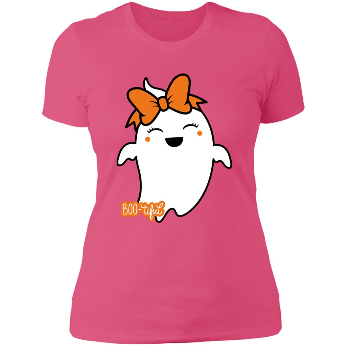 Boo-tiful Ghost with Bow NL3900 Ladies' Boyfriend T-Shirt