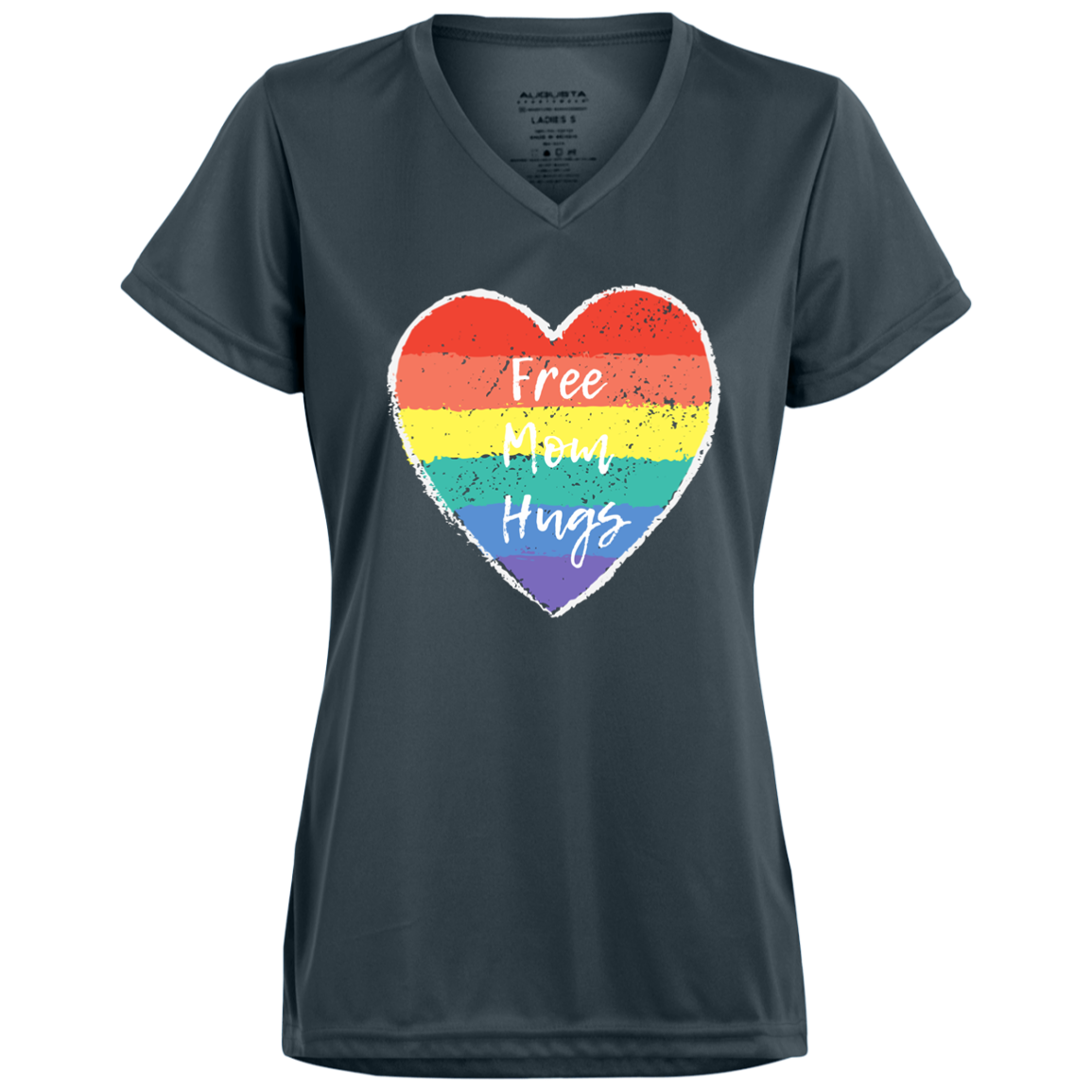 Free Mom Hug -- Ladies’ Moisture-Wicking V-Neck Tee