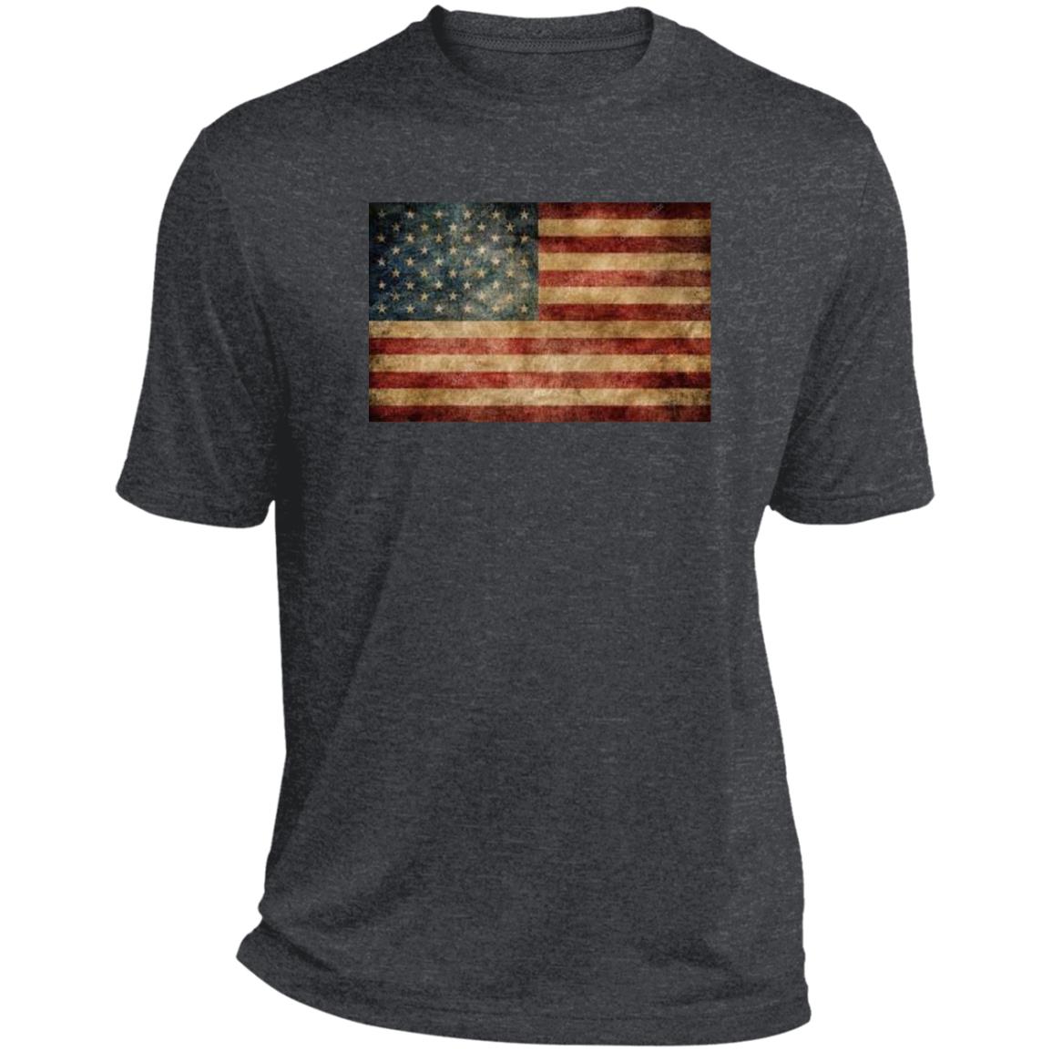 American Flag -- CLOSEOUT -- Heather Performance Tee