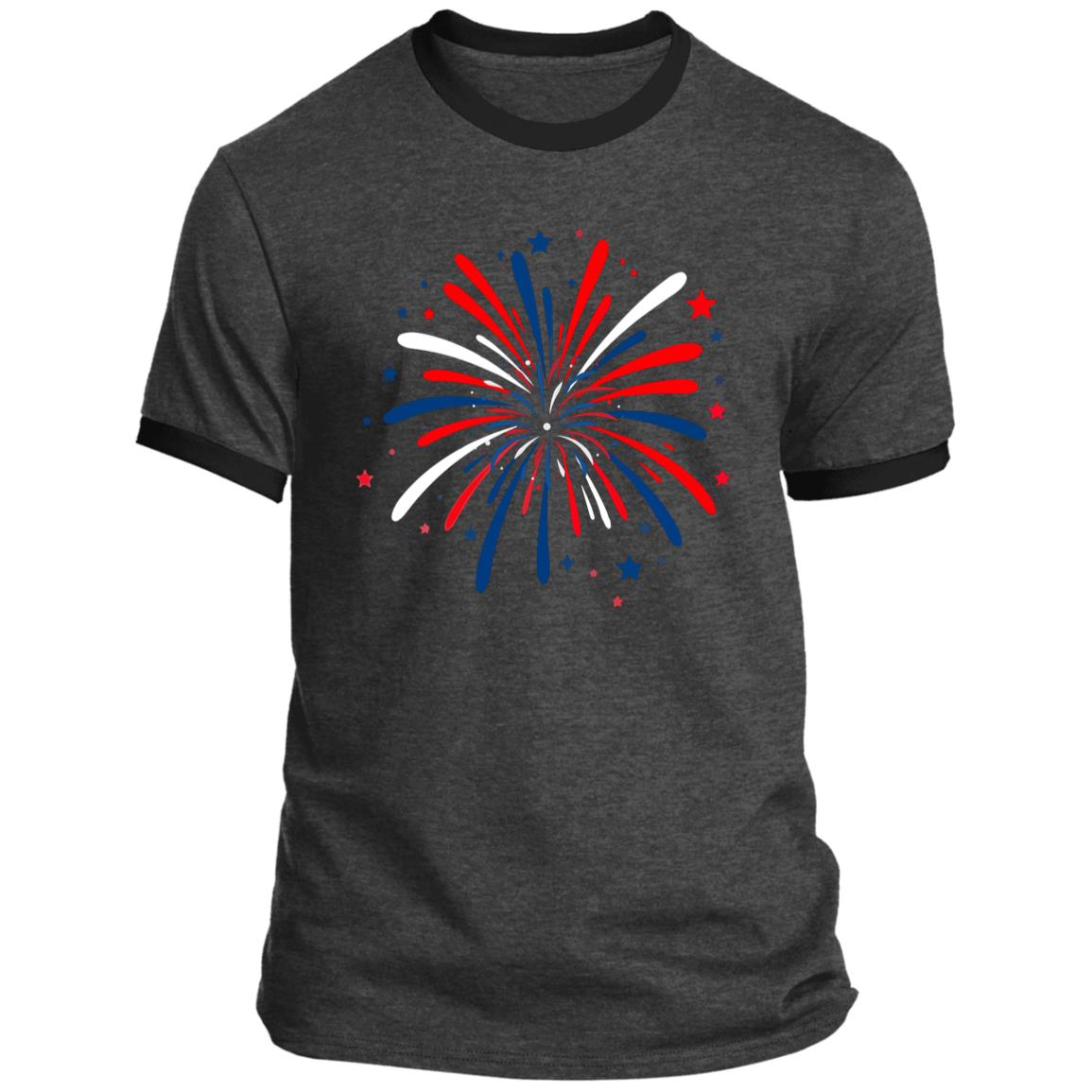 4th of July Firework CLOSEOUT - PC54R Ringer Tee