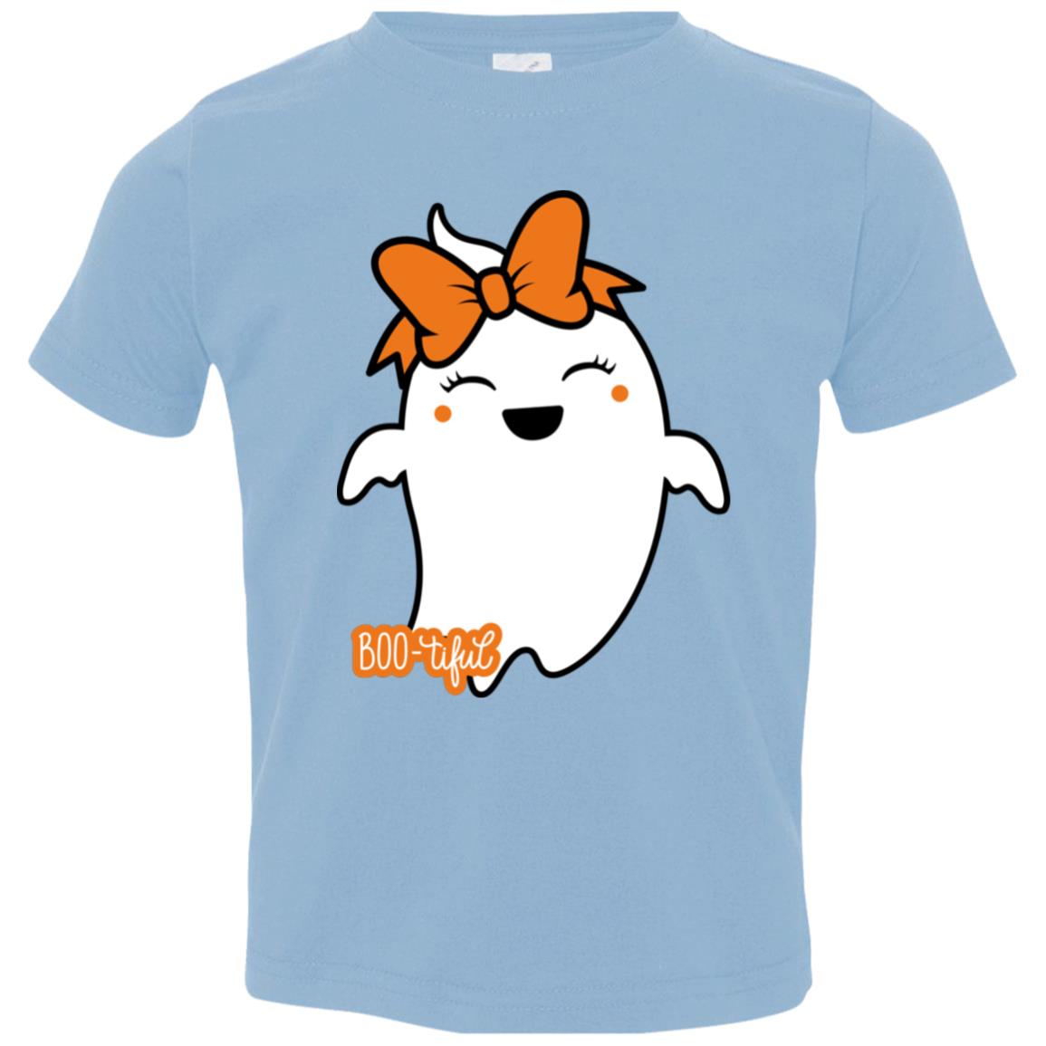 Boo-tiful Ghost with Bow 3321 Toddler Jersey T-Shirt