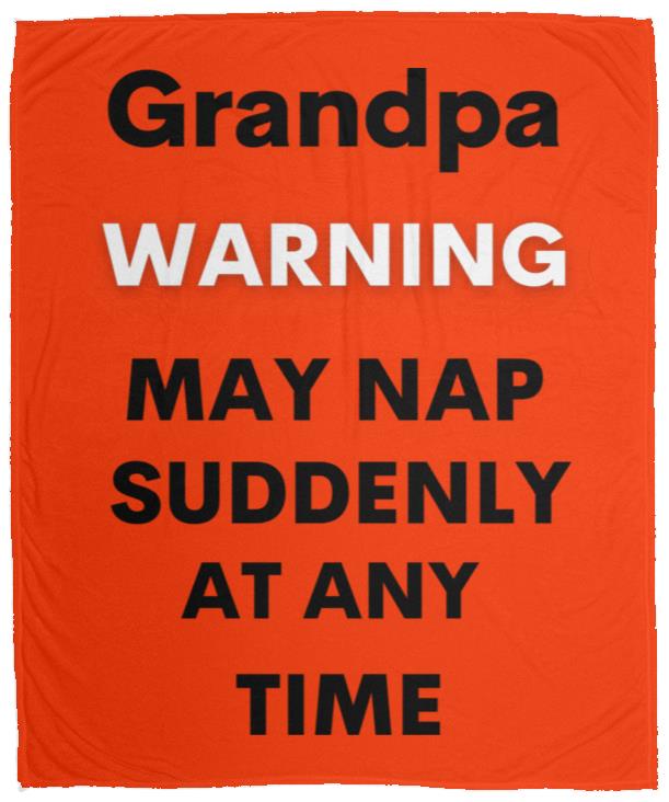 Grandpa naps black VPM Cozy Plush Fleece Blanket - 50x60