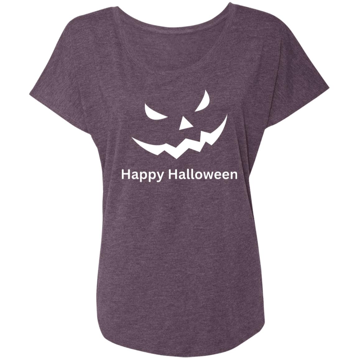 Scary Black Jack o' Lantern -- Ladies' Triblend Dolman Sleeve