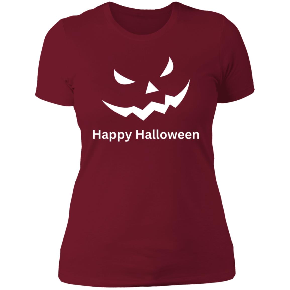 Scary Black Jack o' Lantern NL3900 Ladies' Boyfriend T-Shirt