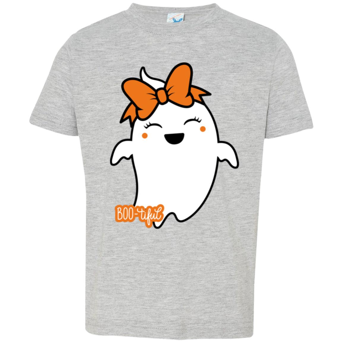 Boo-tiful Ghost with Bow 3321 Toddler Jersey T-Shirt