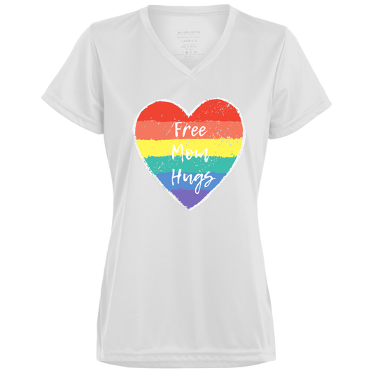 Free Mom Hug -- Ladies’ Moisture-Wicking V-Neck Tee