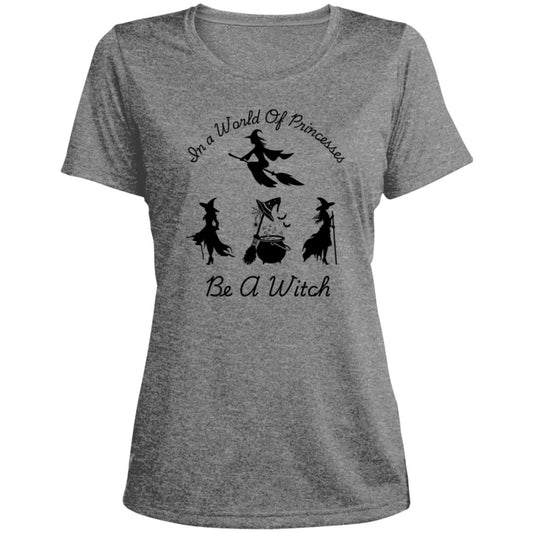 Be a Witch CLOSEOUT -- Ladies' Heather Scoop Neck Performance Tee