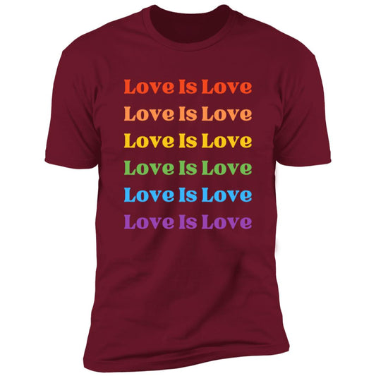 Love Is Love rainbow Z61x Premium Short Sleeve Tee (Closeout)