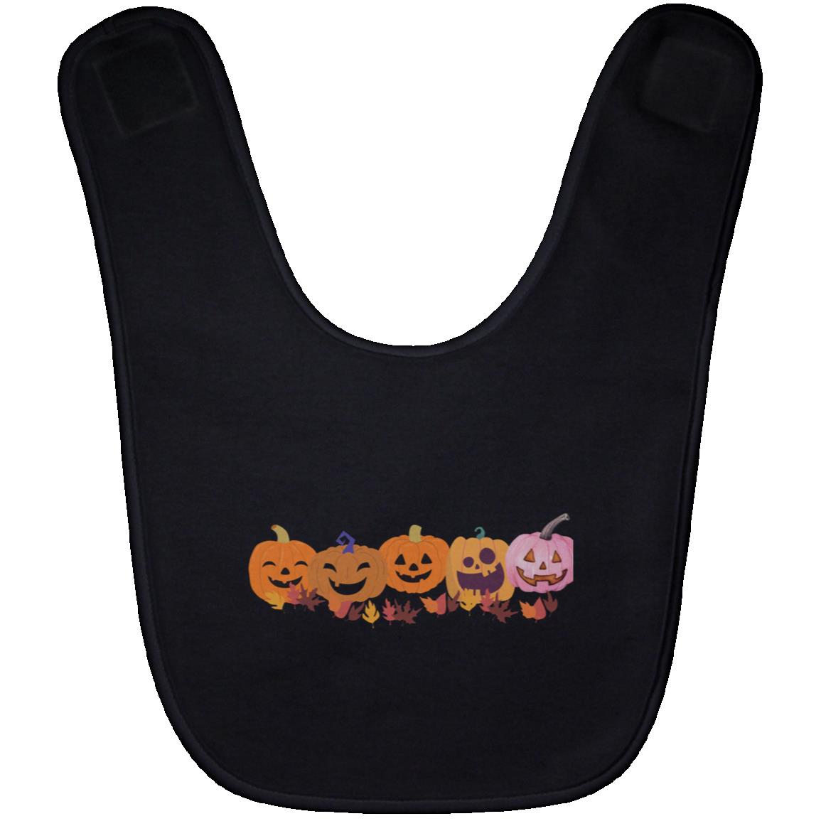 Jack 0 Lanterns in a Row -- Baby Bib