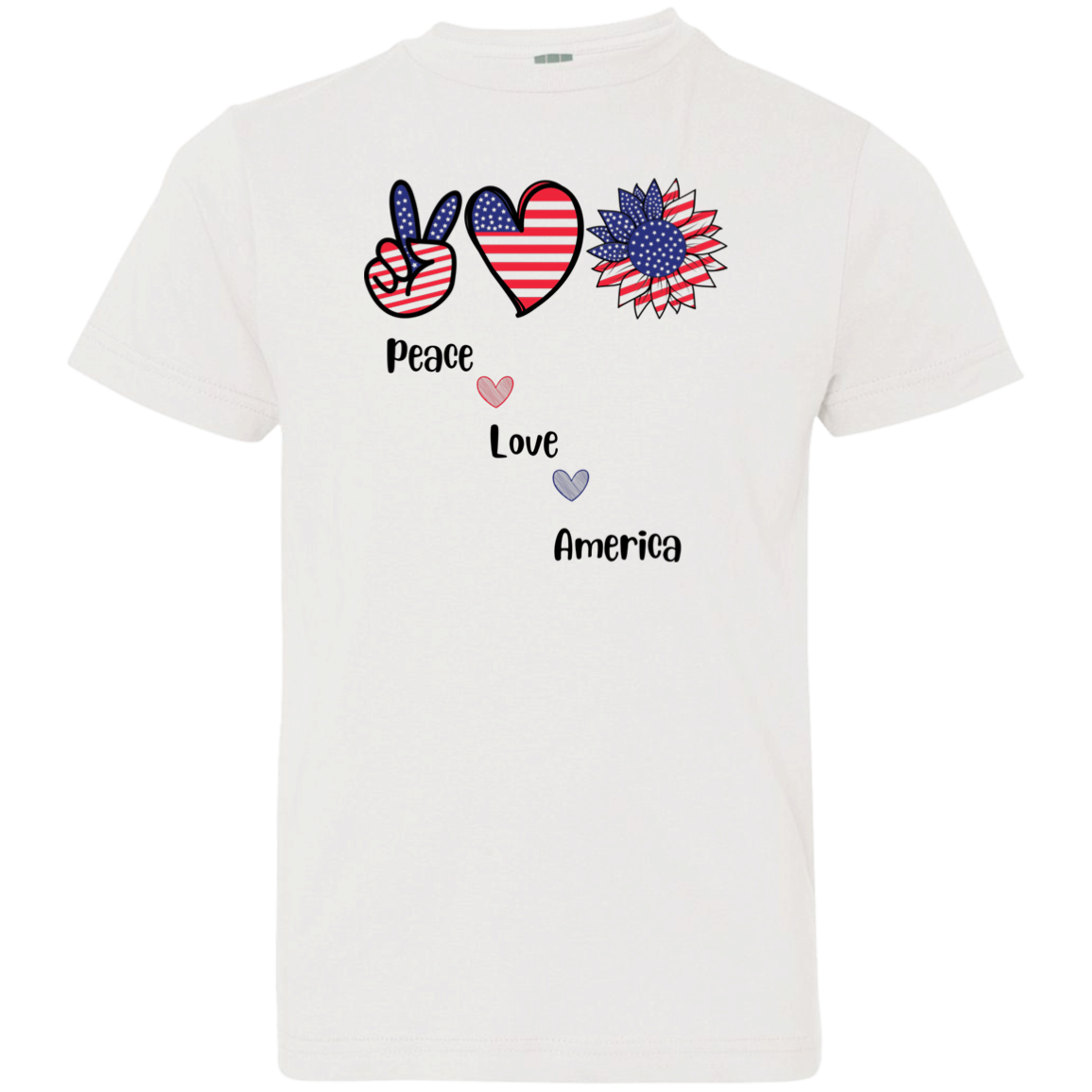 Youth Jersey T-Shirt -- Peace Love America