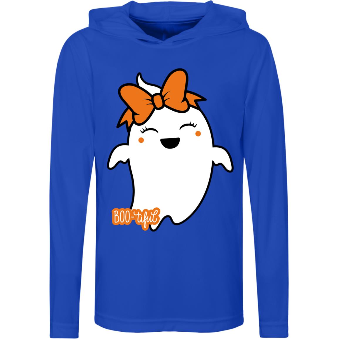 Boo-tiful Ghost with Bow -- Team 365 Kids Zone Hooded Tee