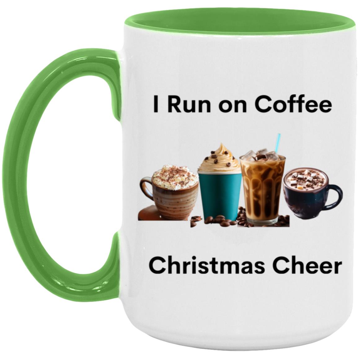 I Run on Coffee Black --  15oz Accent Mug