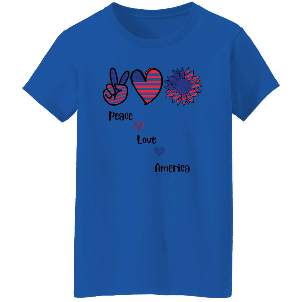 Ladies' T-Shirt -- Peace Love America
