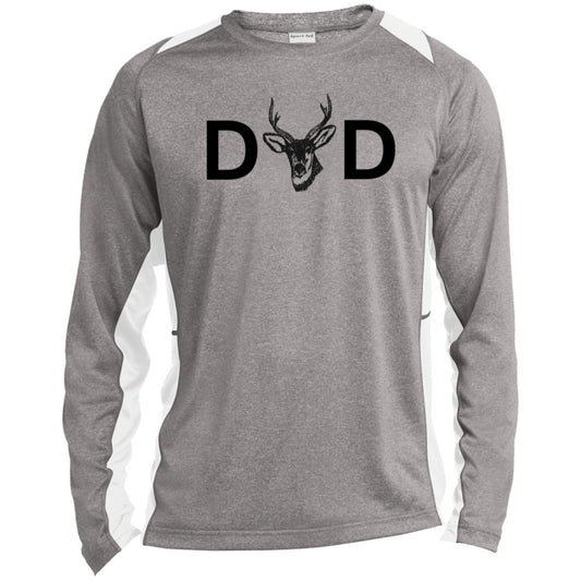 D deer D -- Long Sleeve Heather Colorblock Performance Tee