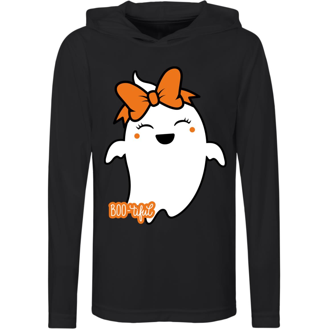 Boo-tiful Ghost with Bow -- Team 365 Kids Zone Hooded Tee