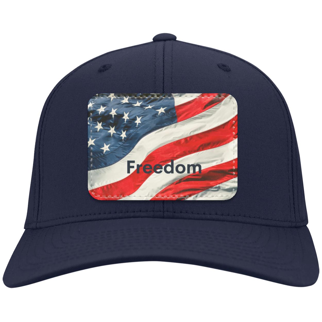 American Flag Freedom Hat CLOSEOUT -- Twill Cap - Patch