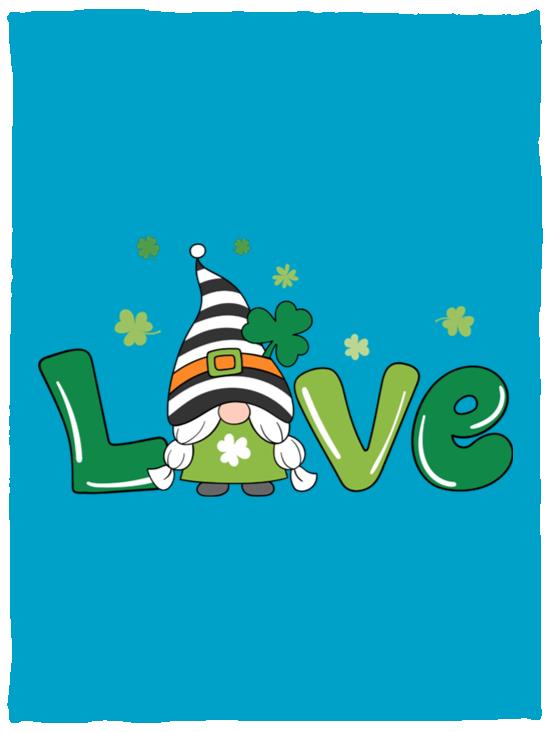 clover love gnome VPS Cozy Plush Fleece Blanket - 30x40