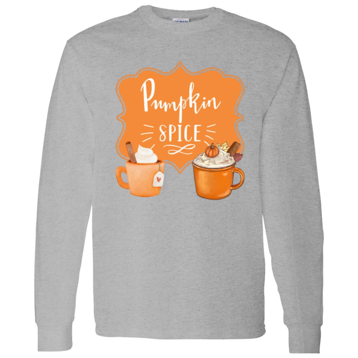 Pumpkin Spice Latte Orange -- Long Sleeve T-Shirt 5.3 oz.