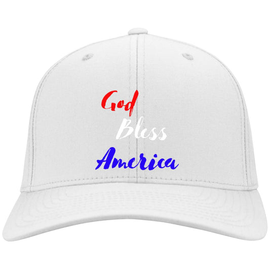 God bless America red white blue C813 Embroidered Flex Fit Twill Baseball Cap