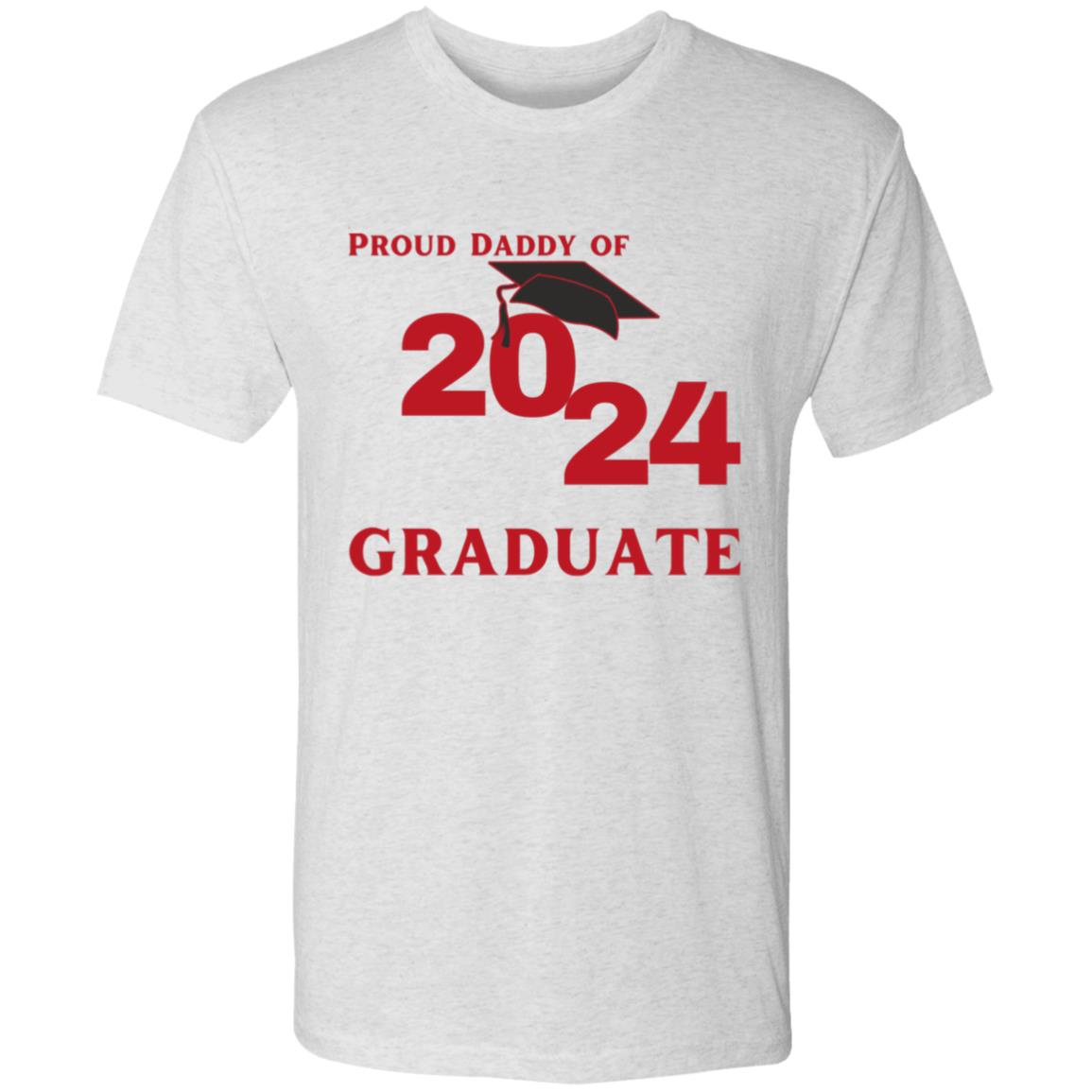 Proud Daddy -- 2024 Graduate -- Men's Triblend T-Shirt