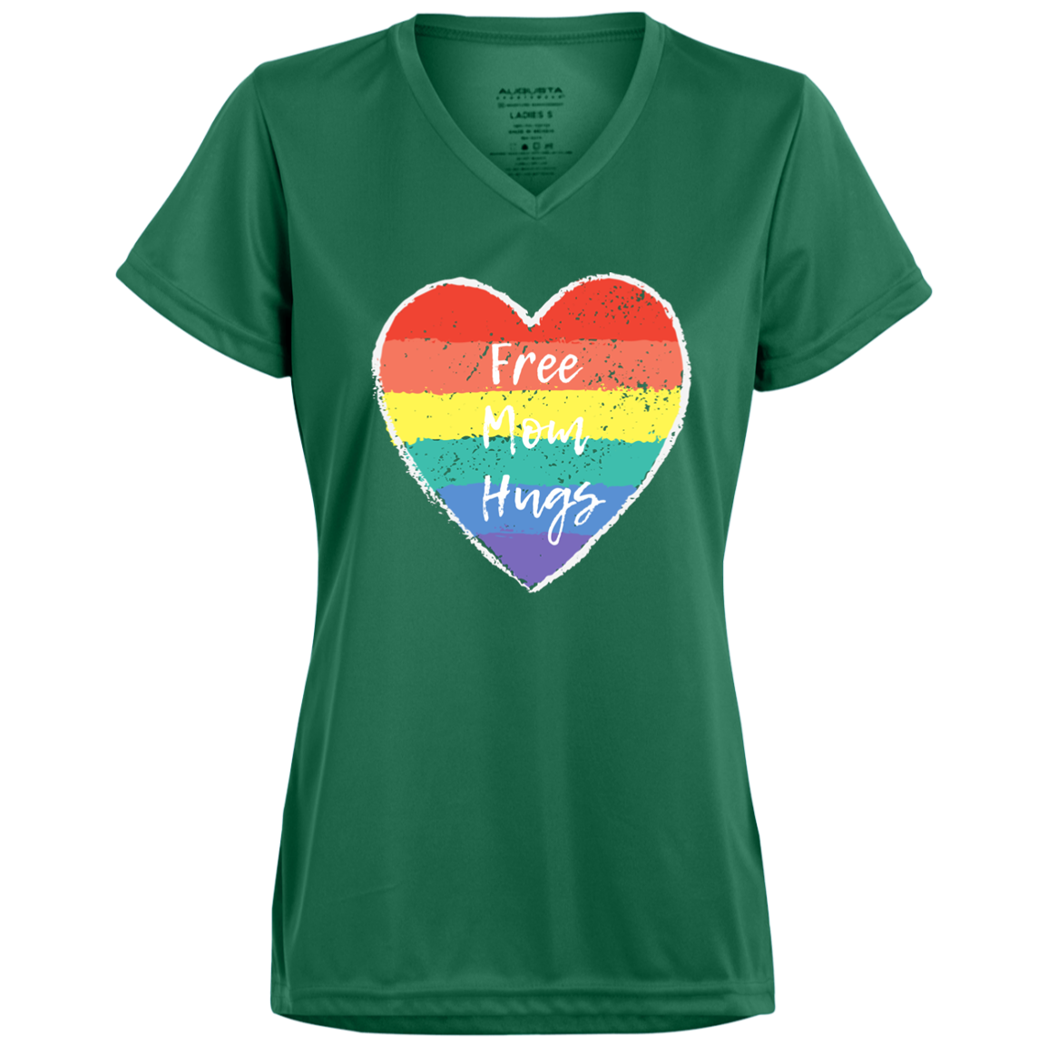 Free Mom Hug -- Ladies’ Moisture-Wicking V-Neck Tee