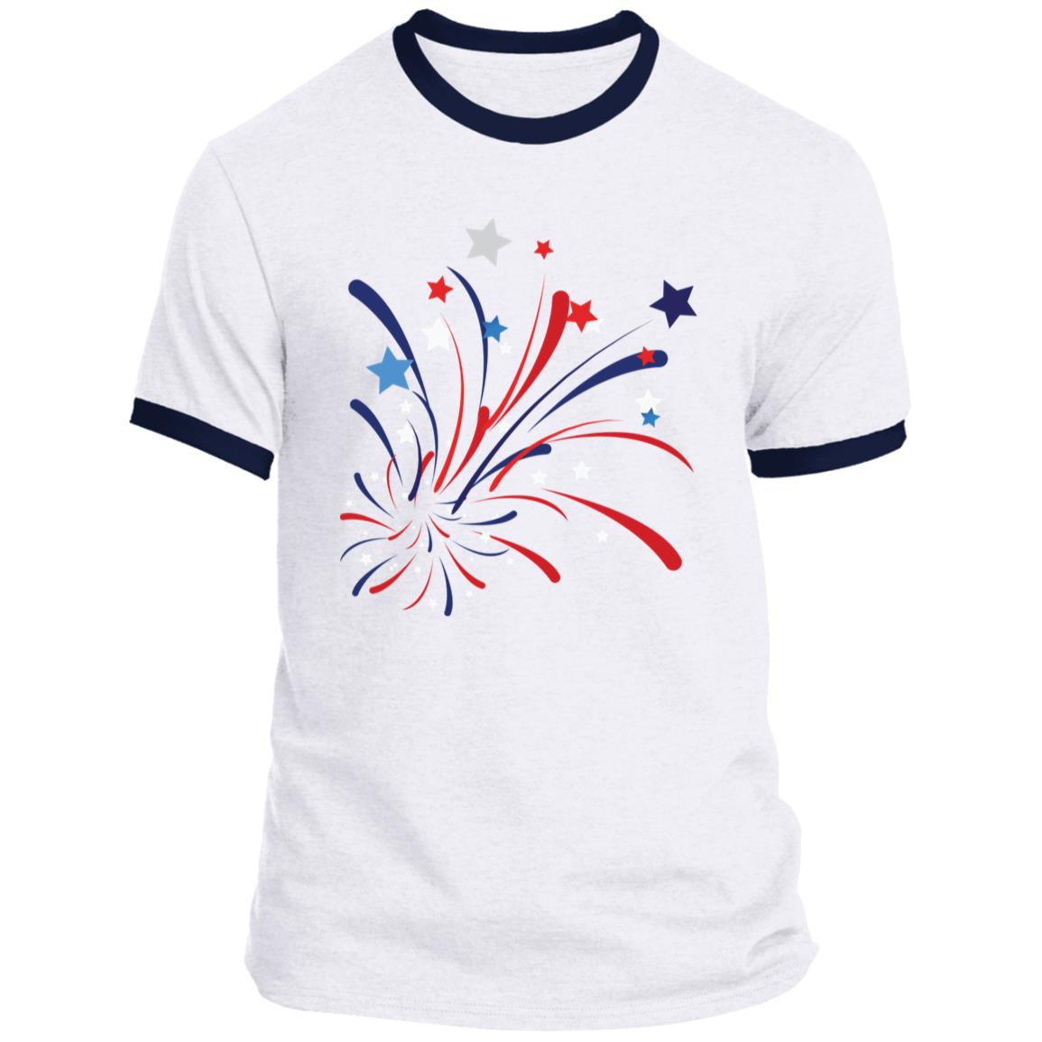 4th of July Firework -- CLOSEOUT -- Ringer Tee