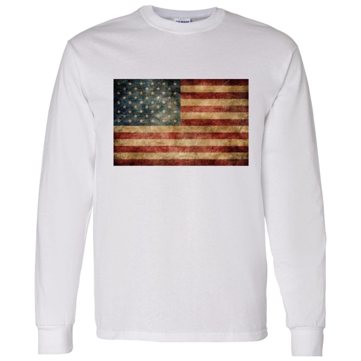 American Flag -- LS T-Shirt 5.3 oz.