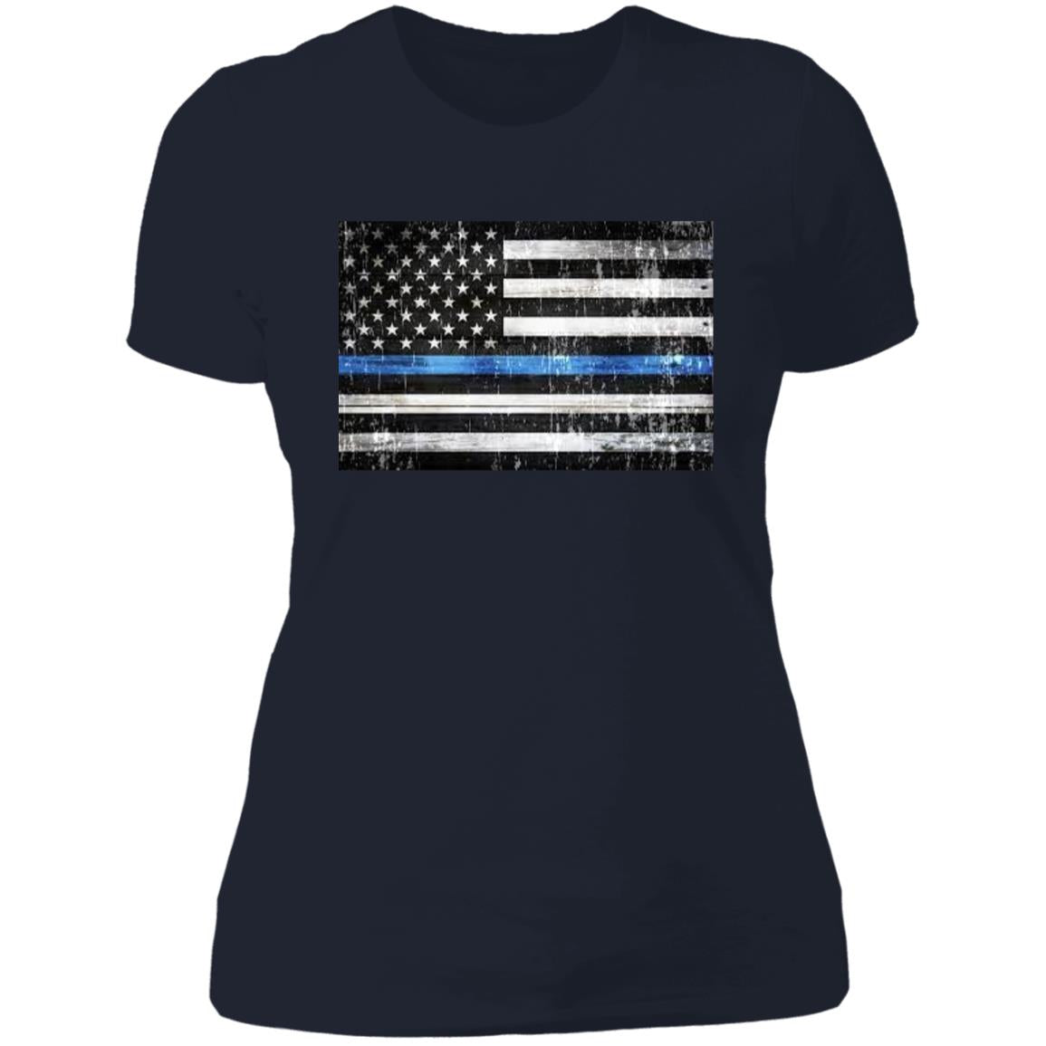 American Flag -- Police -- Ladies' Boyfriend T-Shirt