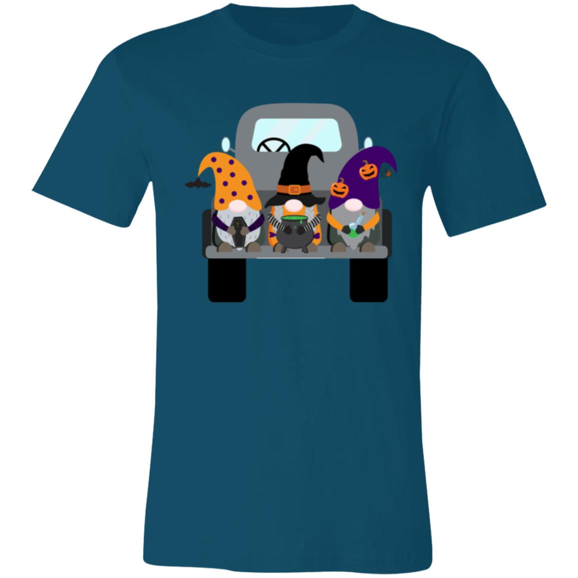 Halloween Gnomes in a Truck 3001C Unisex Jersey Short-Sleeve T-Shirt