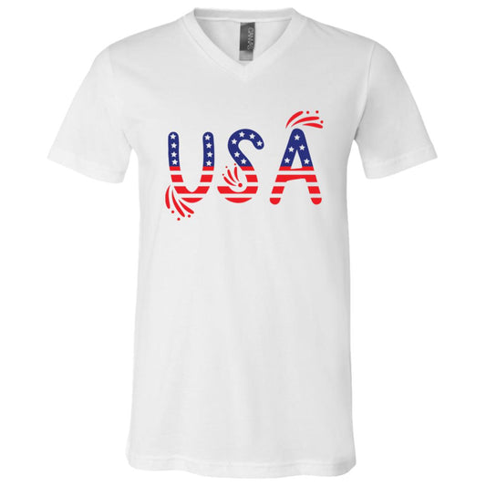 Flag USA 3005 Unisex Jersey SS V-Neck T-Shirt