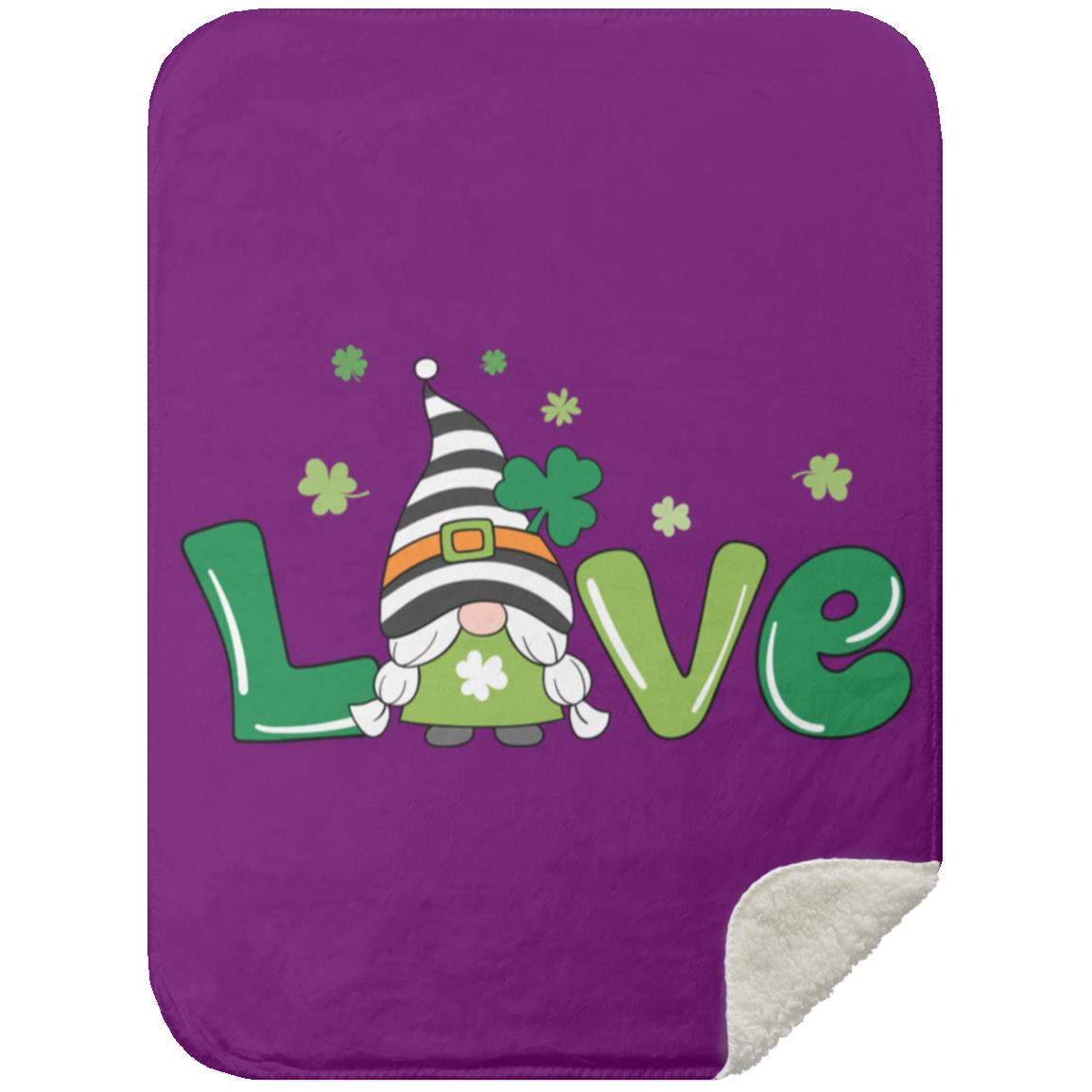 clover love gnome MSHS Premium Sherpa Blanket 30x40